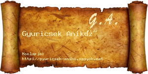 Gyuricsek Anikó névjegykártya